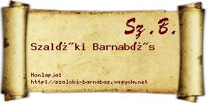 Szalóki Barnabás névjegykártya