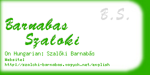 barnabas szaloki business card