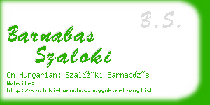 barnabas szaloki business card